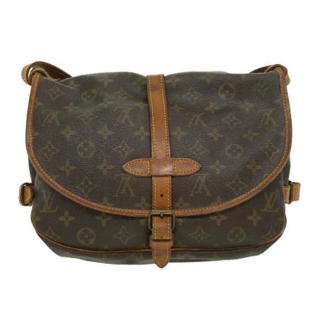 Louis Vuitton Vintage, Pre-owned Saumur 30 Monogram Messenger Bag Bruin, Dames, Maat:ONE Size,leer