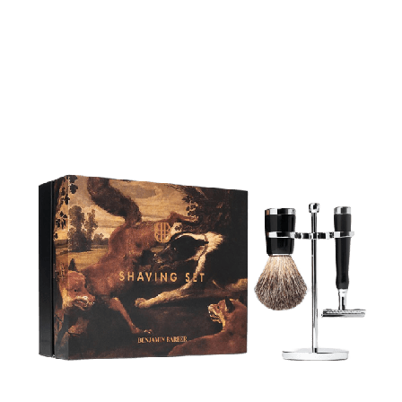 Benjamin Barber Classic 3-piece Shaving Set Ebony Safety Razor Rakning ONESIZE