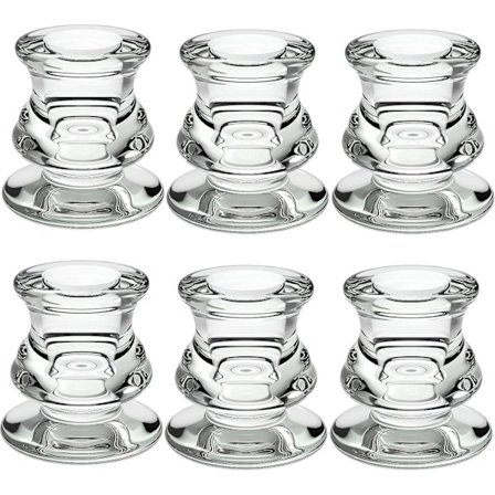 6 klare glasslysstaker for bryllupsdato hjemmedekorasjon