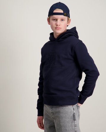 GANT TONAL AS HOODIE Blå Hettegensere/Hoodies Gutt - Kids Brand Store