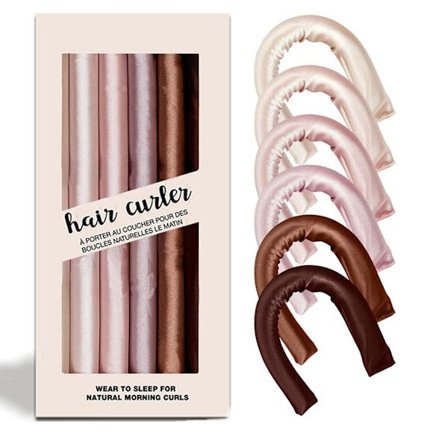 Varmefrit krøllejern - Varmefrit krøllejern i satin - Krøllejern til langt hår - Varme frie krøller til alle hårtyper - Krøllejern til brug natten 