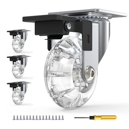 4-pack Svängbara hjul med bromsar och 600 kg kapacitet [JUN]