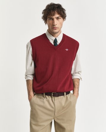 GANT Herren Classic Weste aus Baumwolle (XXXL) Rot