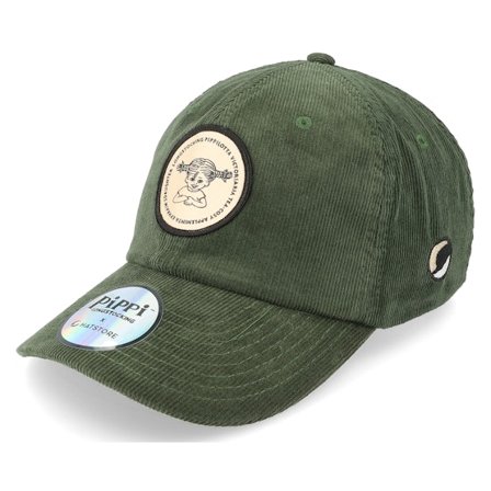 Pippi Longstocking - Groen unconstructed Cap - Pippilotta Green/Sand Corduroy Dad Cap @ Hatstore