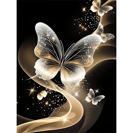 Stjerneskær Sommerfugl Diamantmaleri Sæt, 5D DIY Maleri med Diamanter, Fuld Runde Bor Diamant Dot Gem Kunstmaleri Sæt til Hjemmevæg Kunstindretning