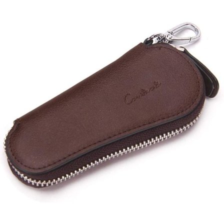 Contacts Herr Äkta Läder Dragkedja Bilnyckelhållare Kaffe