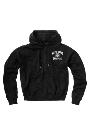 Sweat à Capuche Zippé West Coast Choppers Iron Oversize Noir S
