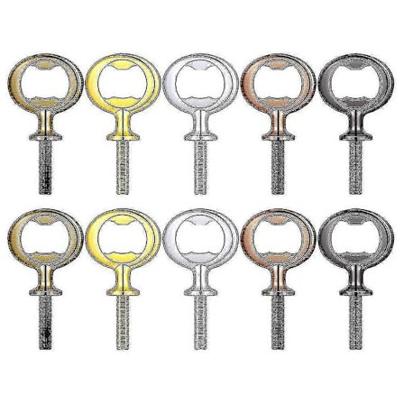 10 stk. Flaskeåbnere i rustfrit stål