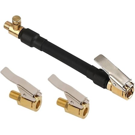 Bilventil-adapter, dekkpumpeslange med 2 messinginflasjoner