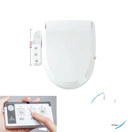 Smart Toalettsits, Uppvärmd med Fjärrkontroll, Justerbar Vattentryck,EF-S140 kort storlek, EU-kontakt, 220V-230V