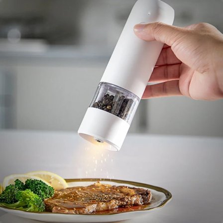Elektrisk automatisk salt- och pepparkvarnset uppladdningsbar med