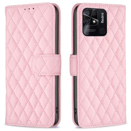 Xiaomi Redmi 10c Binfen Color Quiltat Plånbok - Rosa Rosa