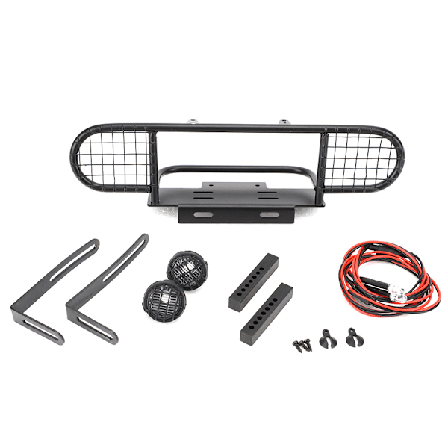 Metallisk Frontfanger for Land Rover Defender SCX10 D90 D110 1/10 RC Bilmodell Leketilbehør svart