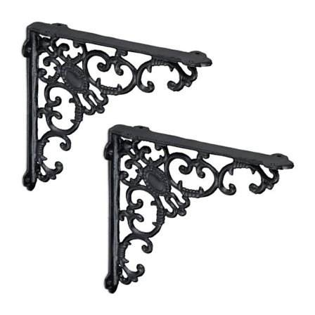 2x hyllfäste smidd i gjutjärn