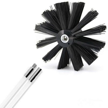 Rengjøringsbørstesett for pipe med stenger og 1 børstehode, rengjøringsbørste for røykrørssystem, rengjøringsverktøy for peis, for drill, kloakkrør, 