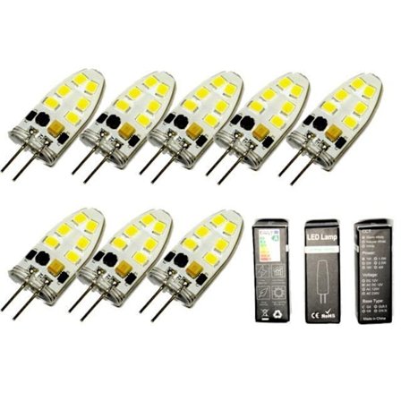 G4 3w dimbar 12v DC + AC Led lampa 3000K varmvit G-4 8-pack