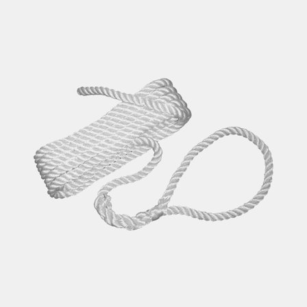 Landvast met gesplitste lus Robline Master, 3-slagen polyester, Ø12 mm, 6 meter, wit