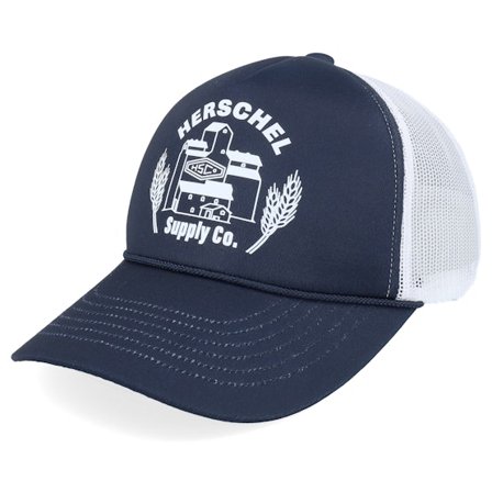 Herschel - Svart trucker Caps - Marina Mesh Silo Cap Black Iris/White A-Frame Trucker @ Hatstore