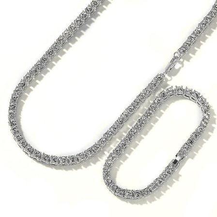 Smyckeset kedjor armband mode hiphop smyckeset guld /vit halsband