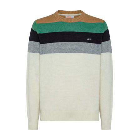 Sun68, Round-neck Knitwear Wit, Heren, Maat:M