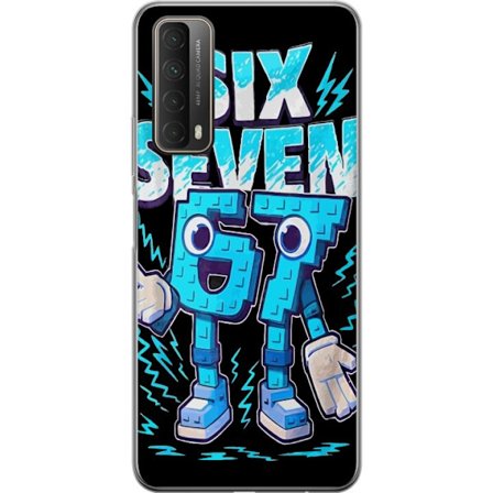 Yhteensopiva Puhelinkuori Huawei Huawei P smart 2021 Lelukas sininen kuvaus numeroilla Six Seven retro-arkadityyliä vahvalla typografialla ja graafis