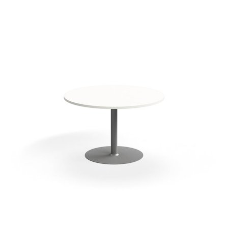 Table VERTICUS, Ø1200x720 mm, white/silver