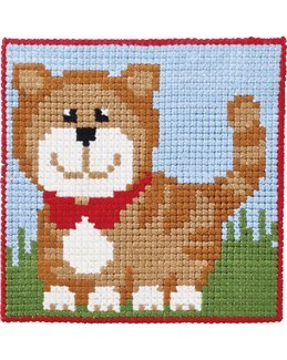 Broderikit Stramajbillede Kat - Permin