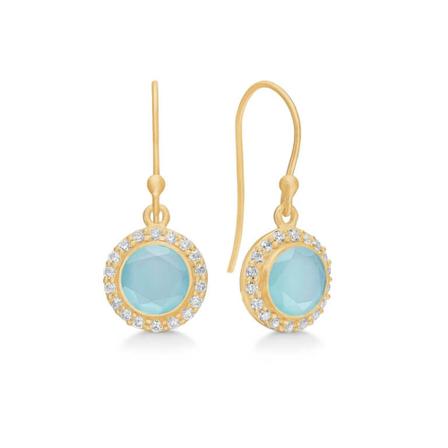 Frk. Lisberg Daisy øreringe Aqua chalcedon Blå, Dame, Størrelse: ONE Size
