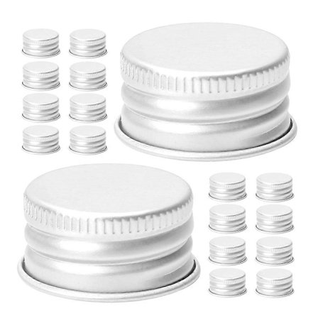 Metallflaskekorker Aluminium Skrukork Kompatibel med Glassmelkeflasker Lekkasjesikker Rund 50 stk