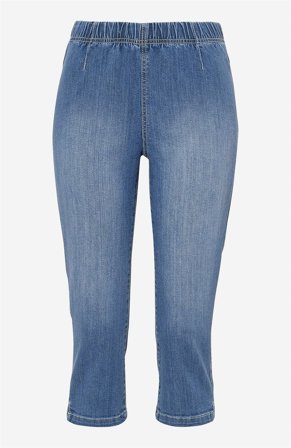 Cellbes of Sweden - Komfortabel capribukse i lys blå / denim for damer i størrelse 44