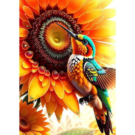 Kolibri Diamantmaleri Sæt, 5D Fugl Solsikke Diamant Kunst Sæt, DIY Fuld Runde Bor Maleri med Diamanter Prikker Ædelstens Kunst, Hjem Vægdekoration