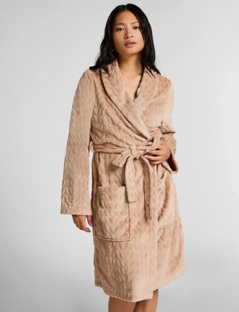 Hunkemöller Robe Short Flannel - Beige - M/L