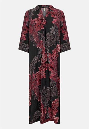 Soyaconcept - Vevet, mønstret kjole i rød / mønstret for damer i størrelse M (40) - Cellbes