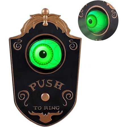 Halloween-ovikellokoriste, kummitteleva ovikello, Halloween-valosilmä, ovikoristeet, juhlaovikellotuki kummitustalolle