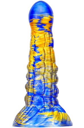 Metallic Fantasy Dildo Ninja Blue/Gold 19 cm - Woome.pl