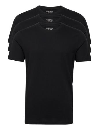 Slhcormac Ss O-Neck Tee M 3 Pack Black Selected Homme