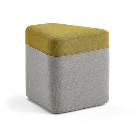 Polsterhocker POINT, hellgrau/gelb