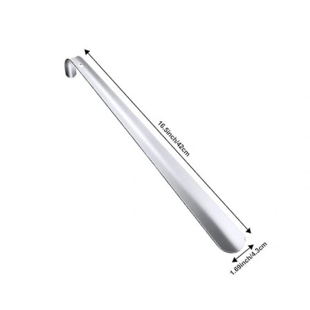 (pow yeah!)2-pakning skohorn i rustfritt stål med langt håndtak og komfortgrep for seniorer