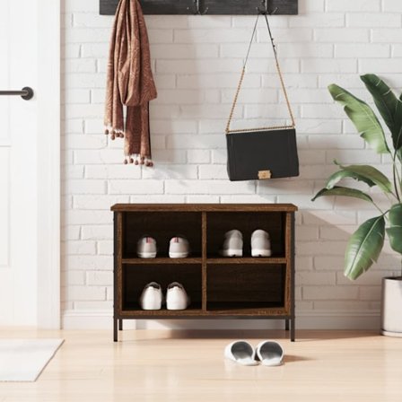 Skohylla brun ek 69x35x50 cm konstruerat trä