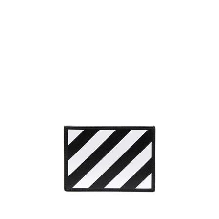 Off White, Diag striped card holder Czarny, Mężczyzna, Rozmiar: ONE Size
