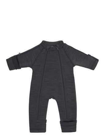 Jumpsuit Wool W. 2 Zip, Dark Grey Grey Smallstuff