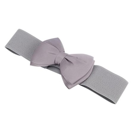 Bredt elastisk belte Sløyfe chiffon linning GRÅ