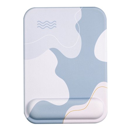 Tastatur Musemåtte Sæt Ergonomisk Silikone Musemåtte med Memory Foam Tastatur Håndledsstøtte til Computer Rektangel, Blå