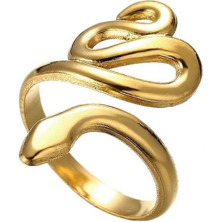 Slange Ring Rustfritt Stål Justerbar Fingerring Wrap Slange Ring Stabling Ring Punk Serpent Dyresmykker For Kvinner