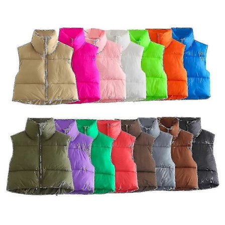 Dame Vinter Crop Vest Lett Ermeløs Varmt Yttertøy