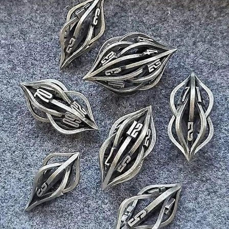 DND Dungeons and Dragons Terningesæt, 7 STK./Sæt DD Terninger, Polyhedrale Terningesæt Metal Terningesæt til Rollespil