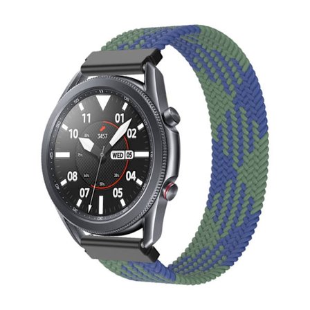 Elastiskt klockarmband i nylon för Samsung Galaxy Watch 4 - Blå / Grön Storlek: Xl