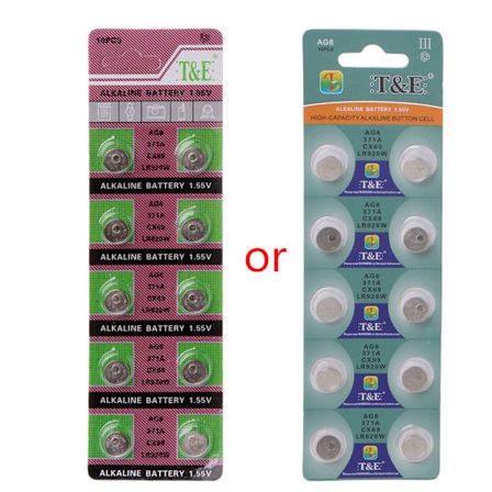 10 Stk/kort AG6 AG 6 1,55V Alkaline Knap Batteri SR920SW LR920 SR927 171 370 L921 LR69 SR920 Møntcelle til ure