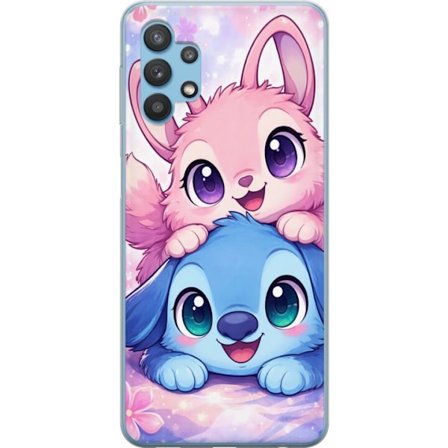 Kompatibel Mobilcover til Samsung Samsung Galaxy A32 5G Sød kawaii illustration med pink og blå fantasidyr, store øjne og bløde farver perfekt til