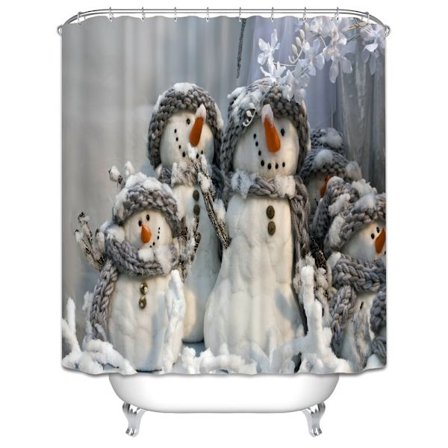 180cm x 200cm, Joulu Suihkuverho, Talvi Lumi Kausi Joulupukki